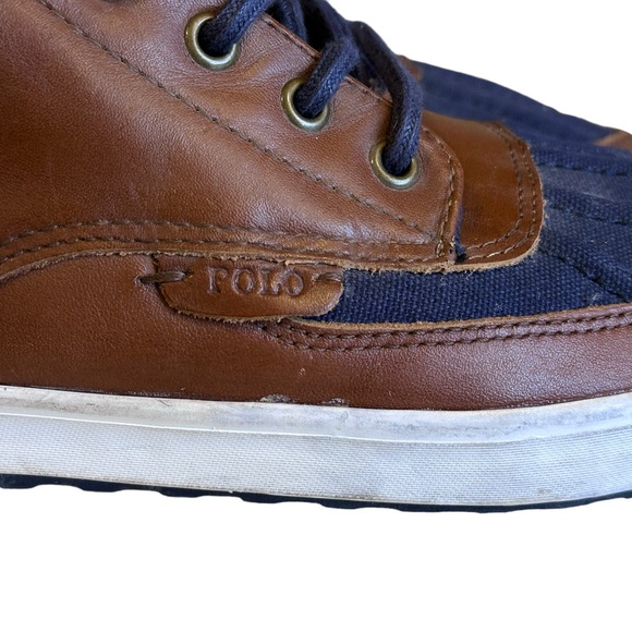 Polo Ralph Lauren Men ́s Ramiro Sneakers - Polo Tan/Newport Navy Size 9.5D - Picture 7 of 15